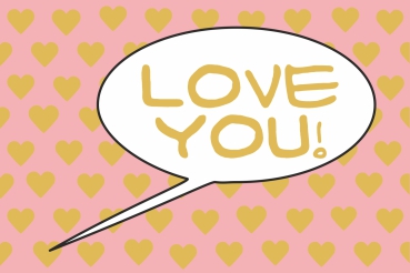 Love You! Gold-Pink POP Poster